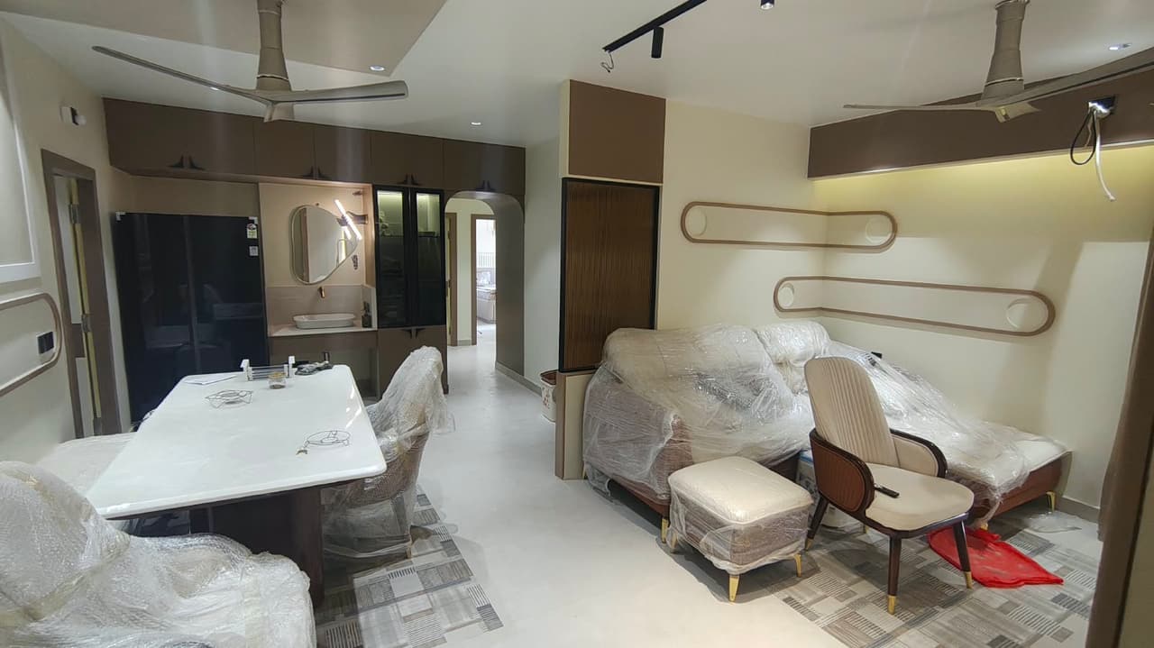 A connected living & dining space